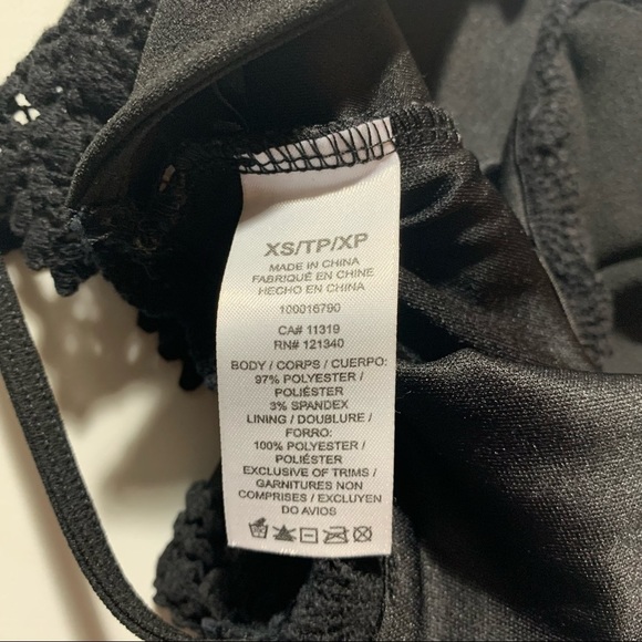 3/$30 Dynamite Crochet Crop Top Jet Black Bralette - Picture 12 of 15